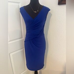 RALPH LAUREN electric blue jersey knit dress
